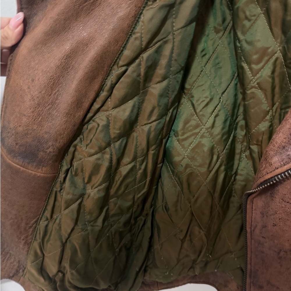 Pía Rucci Brown Leather Bomber Jacket - Picture 7 of 9